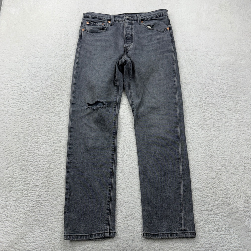 Levis Premium‎ 501 Original Fit Gray Distressed Straight Leg Jeans W29 L28 29502